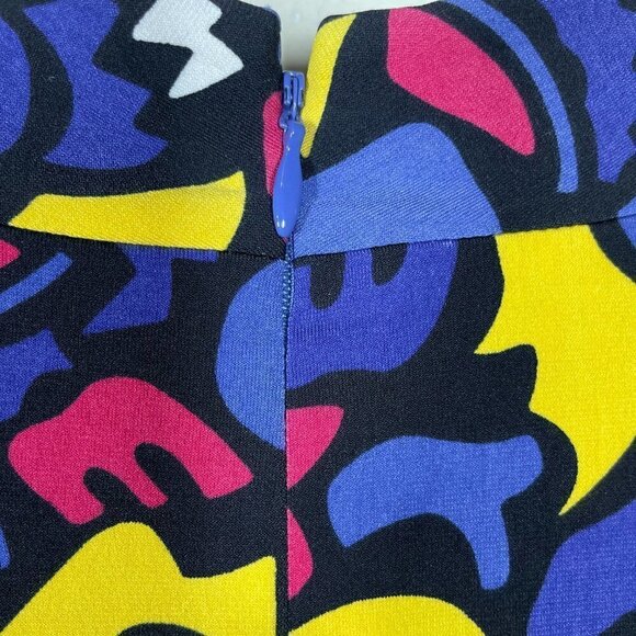 NWT! Anne Klein Geometric Print Blue, Red, Yellow Shift Dress 3/4 Sleeve 6 - Picture 5 of 6